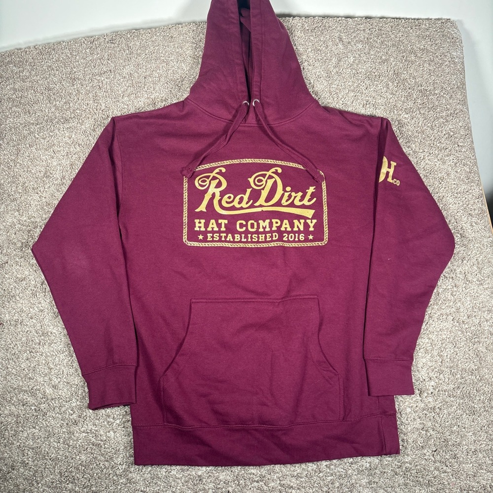 Red Dirt Hat Company‎ Mens Burgundy Pullover Hoodie Large